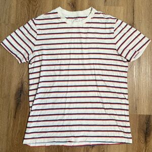 GAP White T-Shirt with Red and Blue Stripes